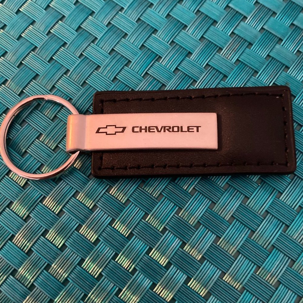 Chevrolet Rectangular Leather Logo Keychains Nib - image 4